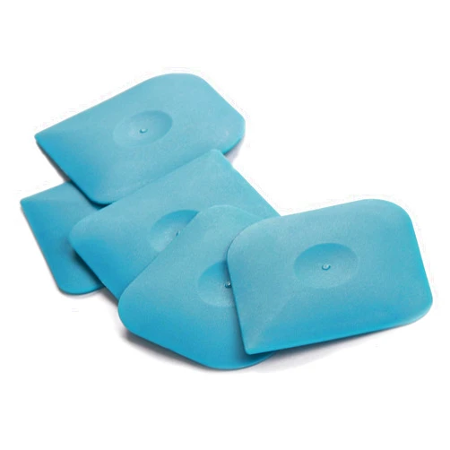 Herda Blue Pan Scraper Dish Scraper Tool Set, 5 Pack Plastic Pot Scraper Food Scraper Nylon Non-Scratch Scraper, Polycarbonat Skillet Scraper Grease Burnt Food Cleaning Scraper, Kitchen Plastic Scraper