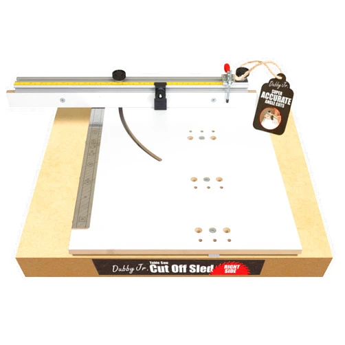 Peachtree Woodworking Supply Dubby Jr. Cut-Off Crosscut Sled (Right Side) Table Saw Jig, Quickly Cut Precise Accurate Miters, Angle Crosscut Sled for Table Saw