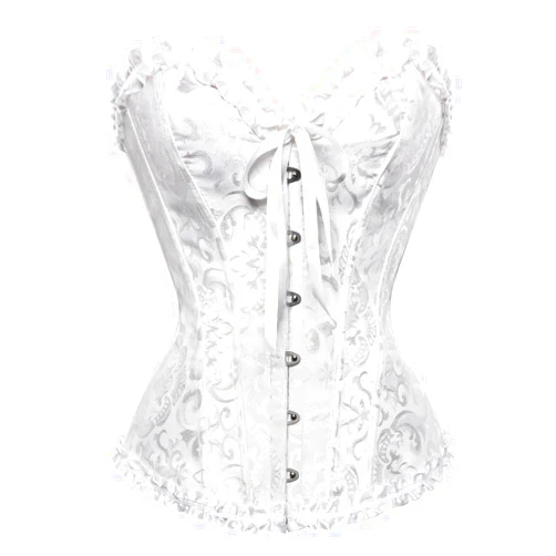 frawirshau Women's Lace Up Boned Overbust Corset Bustier Lingerie Bodyshaper Top