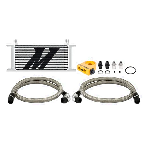 Mishimoto Universal Thermostatic Oil Cooler Kit, 16-Row, Silver