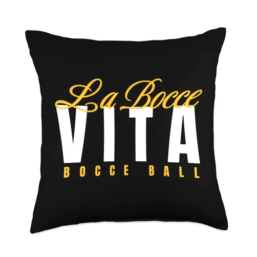 Visit The Bocce Ball La Vita-Funny Bocce Ball Throw Pillow, 18x18, Multicolor