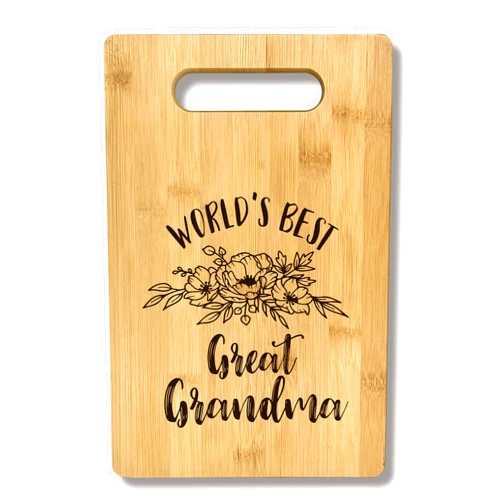 FONDCANYON Great Grandma Gifts, World's Best Great Grandma Bamboo Cutting Board Decor, Gifts For Great Grandma Birthday Christmas Birthday Mother Day Kitchen,Grandma Granny Grandmother Gift