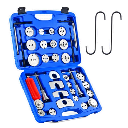 Orion Motor Tech 35 Piece Disc Brake Caliper Tool Kit, Heavy Duty Brake Caliper Compression Tool Kit for Brake Pad Replacement, Brake Piston Caliper Compressor Tool with 24 Adapters Fits Most Vehicles