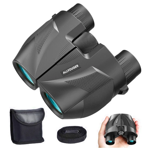 ALLYOUGER 20x25 Compact Binoculars for Adults High Powered and Kids,Waterproof Binoculars for Bird Watching with Low Light Vision,Easy Focus Binoculars for Travel Outdoor Hunting