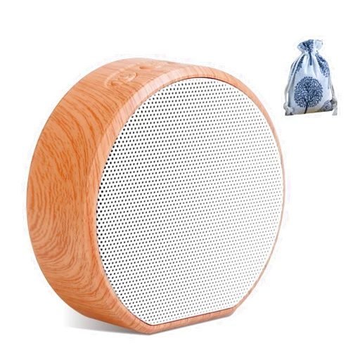 UZiLaCo Travel Pouch Packed Wireless Portable Bluetooth Speaker with Custom Bass Radiator, Compact Design, Perfect Small Speaker for Home, Office Meeting, Bookshelf, Outdoor, Camping (Round)