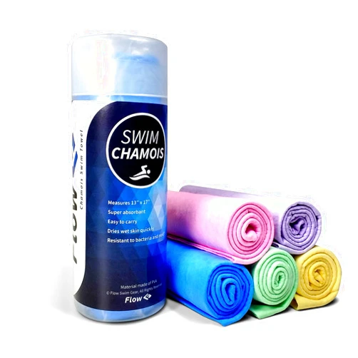 Flow Swim Gear Flow Swim Chamois - Quick Dry Towel for Swimming, Diving, Triathlons, and Other Water Sports (Blue)