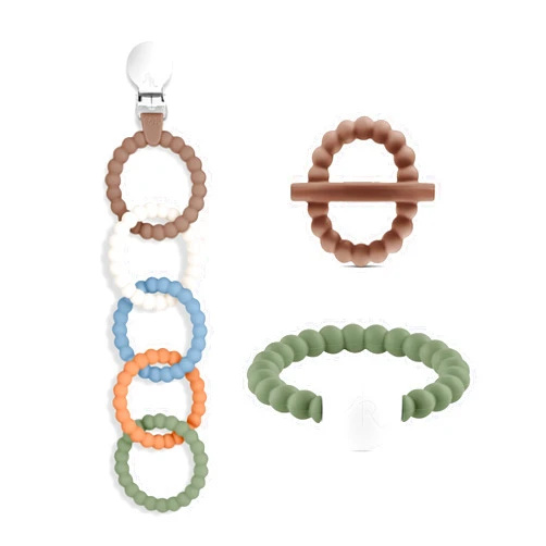 Ryan & Rose Cutie Clinks Attachable Teether Chew Toy for Babies (Ultimate Teething Set (Handsome))