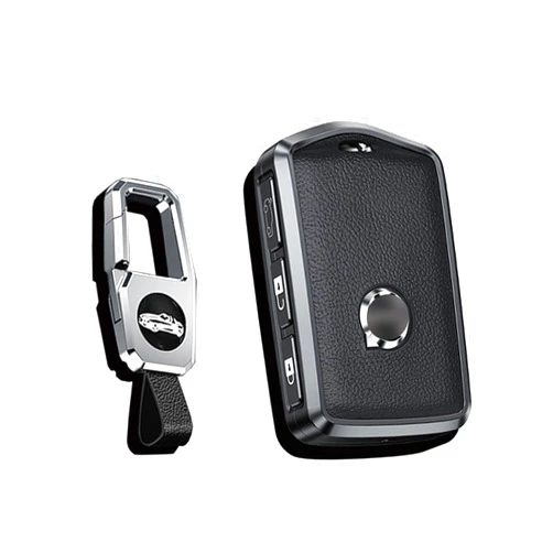 Ysbxitu Keyless Remote Key Fob Cover with Keychain Fit for Volvo Smart Key Shell Case Compatible with Volvo XC40 XC60 XC70 XC90 S60 S80 S90 C30 V70 V90 T5 T6 T8 key sleeve Key Protective Cover-Black