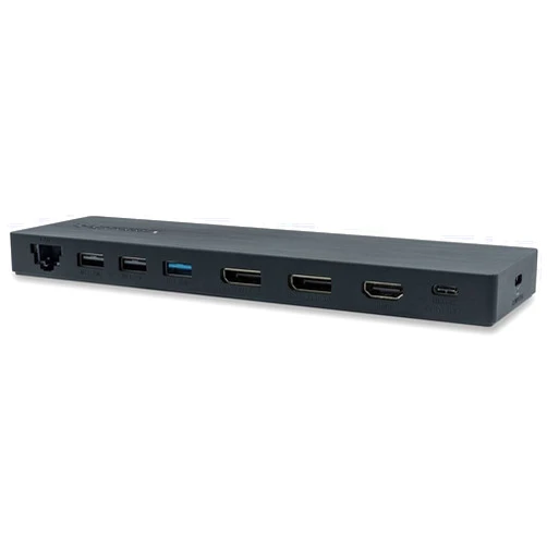 VisionTek VT2000 USB-C MST 3x Monitor Docking Station - 2x DispayPort, 1x HDMI, 4x USB Ports, Audio, Ethernet, SD Reader for Windows