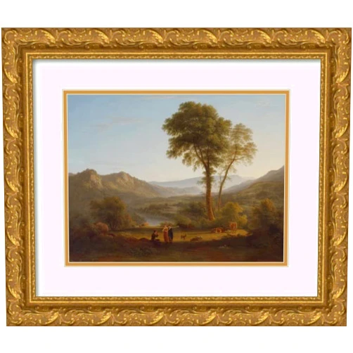 ArtDirect John Glover 18x15 Gold Ornate Frame and Double Matted Museum Art Print Titled: At Matlock, Mist Rising
