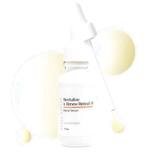 Bella Vérité. Revitalize & Renew 1% Retinol Serum - Anti Aging Skincare w/Niacinamide & Bakuchiol, Targets Fine Lines & Wrinkles, For an Even & Radiant Complexion. Lightweight Formula, 1 Oz