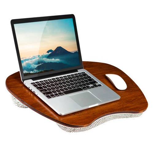 LAPGEAR Extra Large Bamboo Lap Desk - Chestnut - Fits up to 17.3 Inch Laptops - Style No. 91692
