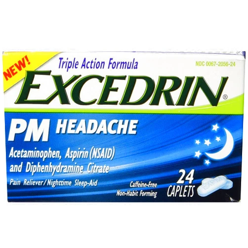 Excedrin PM Headache Caplets - 24ct, Pack of 2