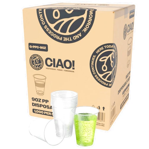 CIAO! 9OZ Polypropylene Ribbed Disposable Cup (Case of 1,000)