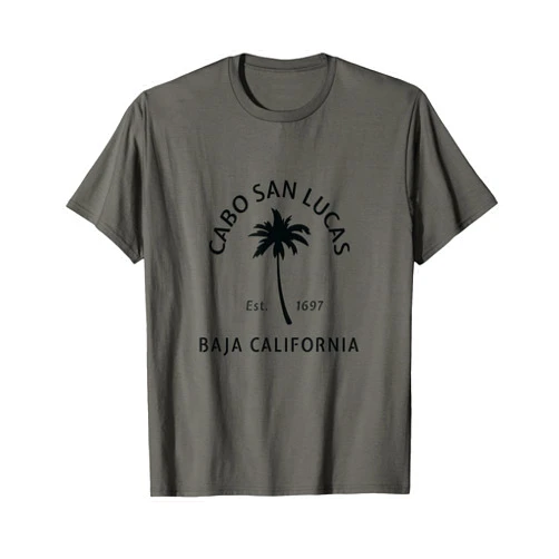 Cabo San Lucas Beach Apparel -DZignLine Retro Cool Cabo San Lucas Original Mexico Palm Tree Novelty T-Shirt