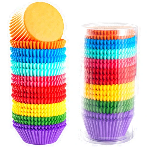 Gifbera Bright Rainbow Standard Cupcake Liners Solid Colorful Paper Baking Cups 400-Count