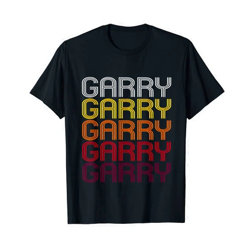 Ann Arbor T-shirt Co Garry Retro Wordmark Pattern - Vintage Style T-shirt