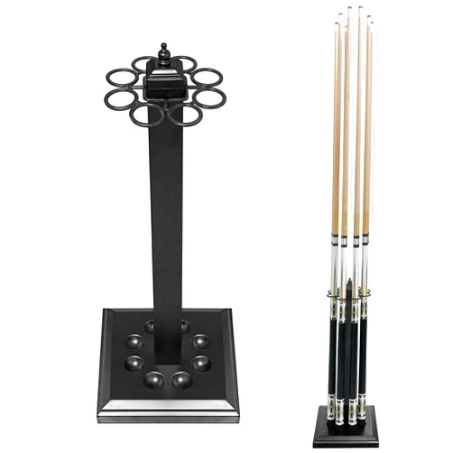 MoyanSuper Pool Stick Holder Metal Billiard Cue Rack Holds 8 Sticks Heavy-Duty Floor Stand,Black