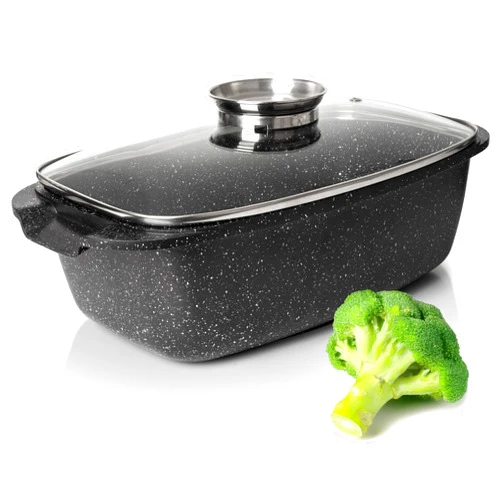 Moss & Stone 6 Quart Oval Roaster Pot with Lid, 12