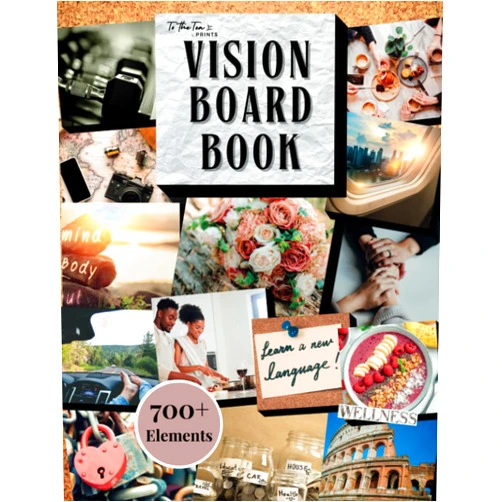Chere' Jasper,To The Tea Prints Vision Board Book: 700+ Collection of Inspiring Images and Words to Visualize, Create, and Manifest Goals - Magazine for Clip Art Collages and Scrapbooking