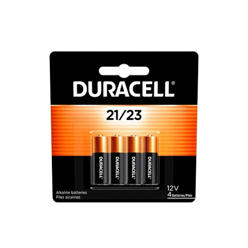 Duracell 21/23 12V Alkaline Battery, 4 Count Pack, 21/23 12 Volt Alkaline Battery, Long-Lasting for Key Fobs, Car Alarms, GPS Trackers, and More