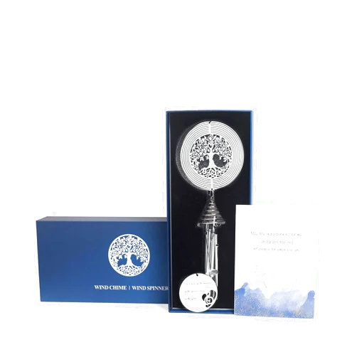 PBQWXES Wind Chimes with Tree of Life Hanging 3D Wind Spinner - Wind Chime Gifts for Family Teachers Friends - Outdoor, Indoor, Garden, Patio Wind Catcher Decoration.
