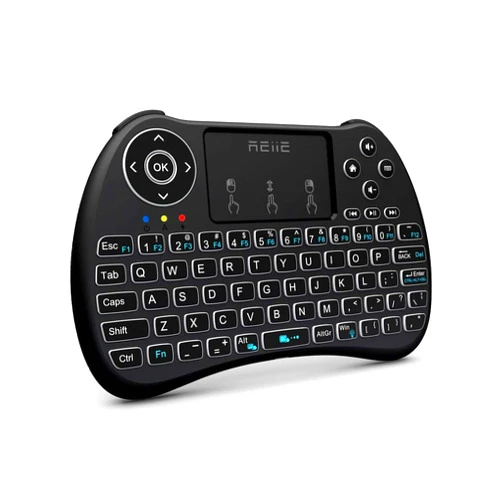Reiie (Backlit Version) H9+ Mini Keyboard,2.4GHz Wireless Mini Handheld Smart TV Remote Keyboard with Touchpad for PC,Raspberry Pi 2, Pad, Smart TV, Android TV Box, Windows 7 8 10