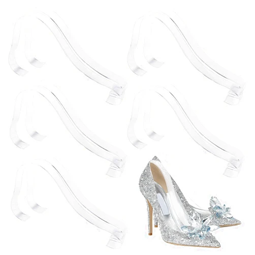 TXIN 10 Pcs/5 Pairs Acrylic Clear Sandal Shoes Display Stand Inserts Holders Shoe Display Rack Shoe Support For Women's Shoes