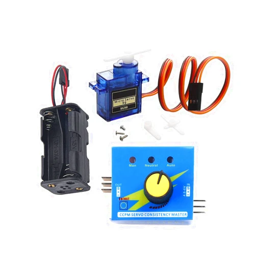 JINOARC 1Set RC Servo Motor Tester Controller Kit +180 Degree 9g Servo with 6V Battery Holder for Robotics RC Cars Helicopters Planes Boats Hobby Projects
