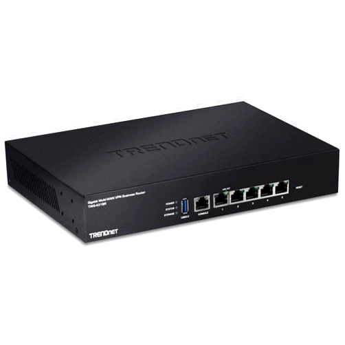 TRENDnet Gigabit Multi-WAN VPN Business Router, TWG-431BR, 5 x Gigabit Ports, 1 x Console Port, QoS, Inter-VLAN Routing, Dynamic Routing, Load-Balancing, High Availability, Online Firmware Updates