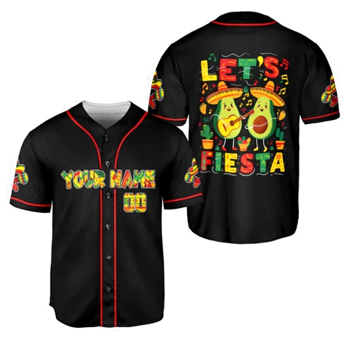 Leeprints Personalized Cinco De Mayo Baseball Jersey, Custom Name Mexican Fiesta Baseball Jersey Shirt for Fiesta Squad
