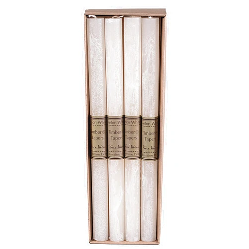 Sullivans Vance Kitira Timber Taper Set of 12 Candles, Clean-Burning, Environmental-Friendly, Scentless, Real-Wax Candles, Home Décor, Hosting Décor