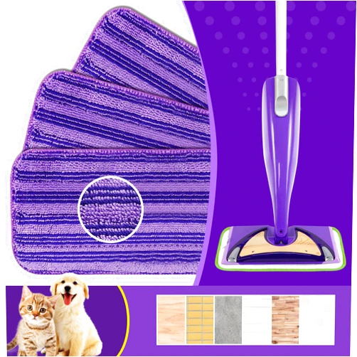 AmaVins Reusable Microfiber Mop Pads Compatible with Swiffer Wet Jet, Wet Jet Pads Refills for Swiffer Mop, 3 Pack Washable Mop Refill Pads Wet Pads for Floor Cleaning Wet Dry Use for Any Floor Types