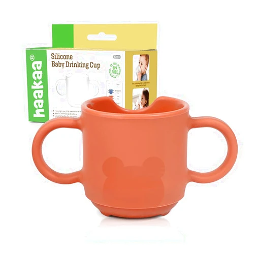 haakaa Silicone Baby Training Cup, Toddler Learning Open Cup for Baby 6 Months+, Drop-Proof BPA Free, 5 Ounce (Red)