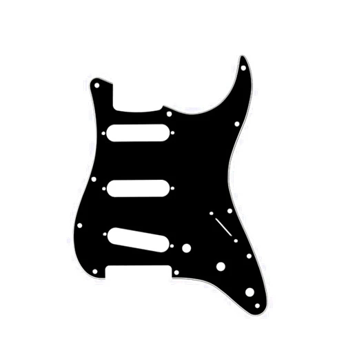 Musiclily SSS 11 Hole Strat Pickguard Electric Guitar Pick Guards Scratch Plate for Fender USA/Mexican Standard Stratocaster Modern Style Electric Guitar,3Ply Black