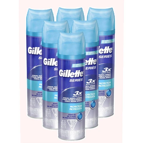 Gillette Series Shaving Gel, Protection 7 Ounce Pack of 6
