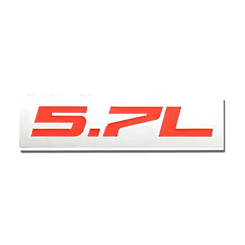 UrMarketOutlet 5.7L Red/Chrome Aluminum Alloy Auto Trunk Door Fender Bumper Badge Decal Emblem Adhesive Tape Sticker