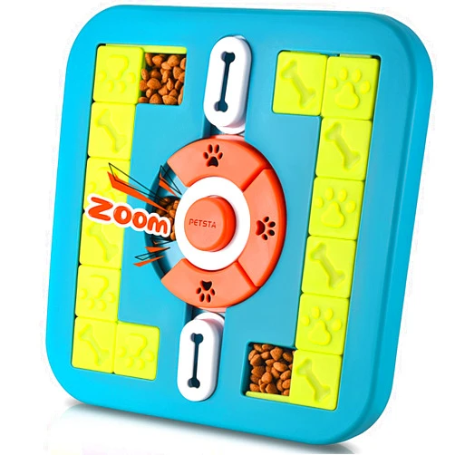 PETSTA Dog Puzzle Toys, Squeaky Treat Dispensing Dog Enrichment Toys for IQ Training and Brain Stimulation, Interactive Mentally Stimulating Toys as Gifts for Puppies, Cats, Dogs