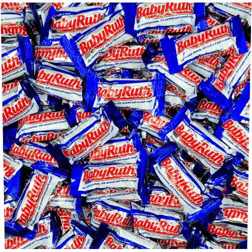 Sweetsome Baby Ruth Milk Chocolate Bars – Baby Ruth Fun Size Rich Caramel and Smooth Nougat Dry Roasted Peanuts – Snack Size Bulk Candy - Individually Wrapped (1 Pound)