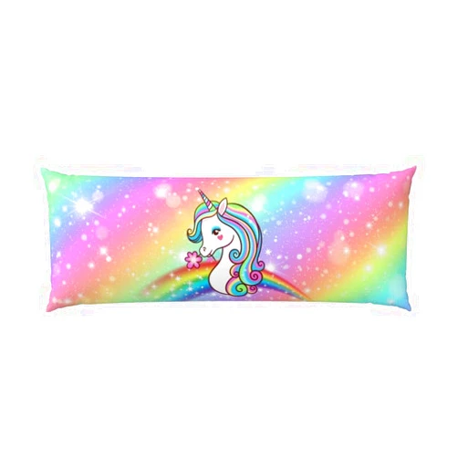 COLOZA Rainbow Unicorn body pillowcase for Boys Girls Unicorn Cartoon Long Pillow Case Protector with Zipper Decorative Ultra Soft 20