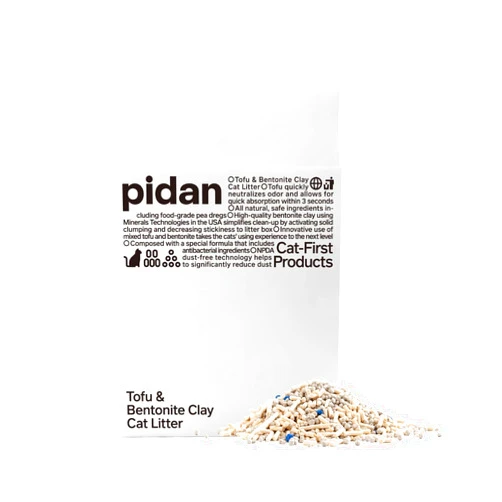pidan Mix Cat Litter,Tofu Cat Litter with Bentonite,Absorbent and Fast Drying,Flushable Tofu Litter,Selected Quality Pea Dregs,5-Fold Water Absorption,Strong Clumping (5.3lb×1bag)
