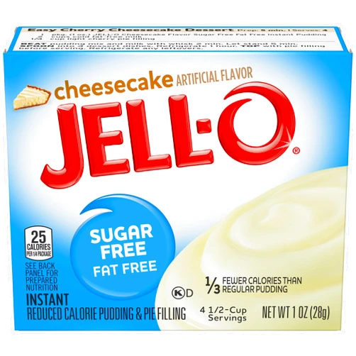 Jell-O Instant Cheesecake Sugar-Free Fat Free Pudding & Pie Filling (1 oz Boxes, Pack of 6)