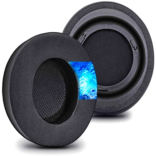 JESSVIT Oval Shape Cooling Gel Earpads for Virtuoso RGB Wireless, XT, SE | Enlarged Bigger Inner Hole (Cooling Gel Fabric Black)