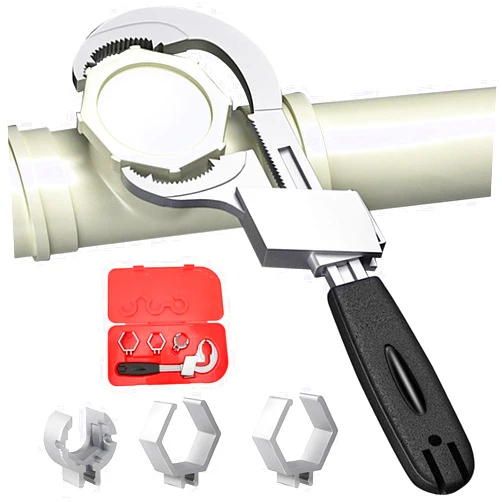 Gugxiom Universal Adjustable Double ended Wrench, Multifunctional Bathroom Wrench, 80Mm Open end Wrench, Adjustable Spring for Disassembly Assembly of Sanitary Ware, Plumbing Rep