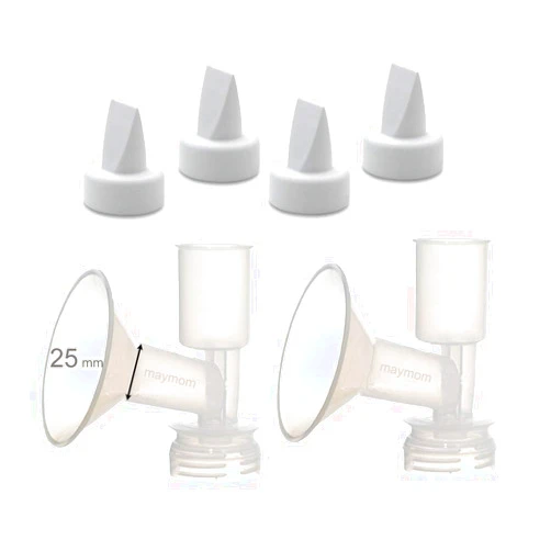 Maymom Replacement Flange Kit (Compatible with Ameda Standard Flange) for Ameda Purely Yours, Ultra Breastpump, Flange 25 mm, with Duckbill; Made by Maymom