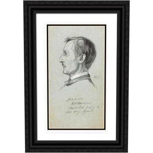ArtDirect James Edward Kelly 15x24 Black Ornate Framed and Double Matted Museum Art Print Titled: G.K. Boot