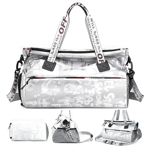 Kilitn Travel Duffle Bag, Sports Gym Bag for Women, Weekender Overnight Tote Bag with Shoe Compartment & Wet Pocket for Carry On Trip Fitness
