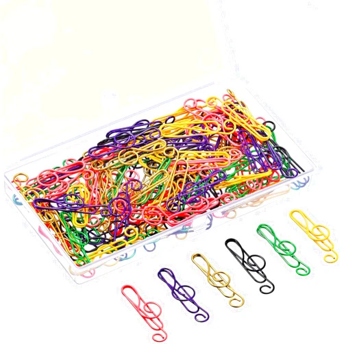 Outus 100 Pcs Music Paper Clips 6 Colors Metal Musical Notes Clip Treble Clef Paper Clips Funny Music Teacher Gifts for Desk Bookmark Office School Notebook