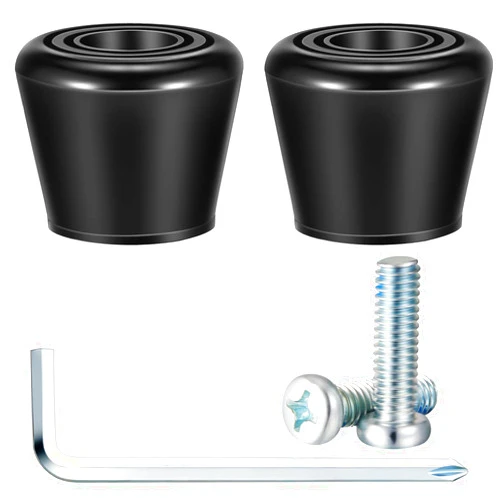Skylety 5 Pieces Roller Skate Toe Stoppers Set Include 1 Pair of Roller Toe Stops for Quad Skates Rubber Brake 1 Handy Wrench and 2 Screws