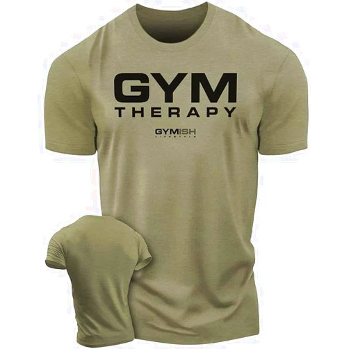 Gymish Lifestyle Gym Therapy Workout Shirts for Men, Lifting T-Shirt for Gym Workout